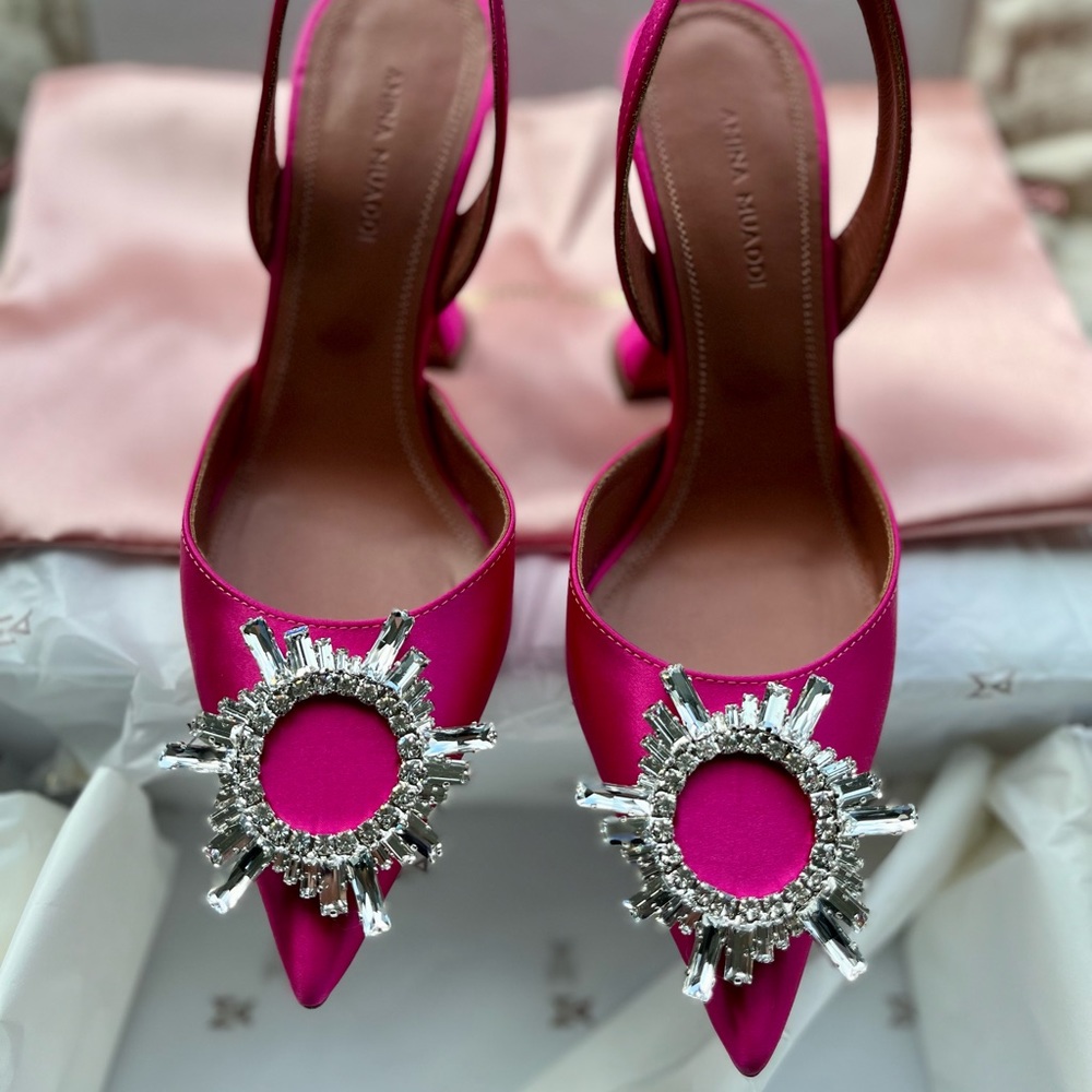 Amina Muaddi Pink Begum Slingback